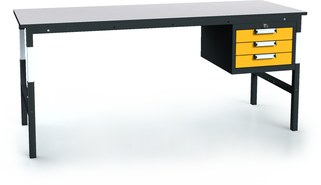 Pracovní stůl alsor UNI - deska - podvěsný kontejner 681 - 1037 x 2000 x 700